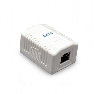 Розетка Cablexpert (NCAC-1F6-01) RJ-45, Cat6, зовнішня, біла 222040 фото