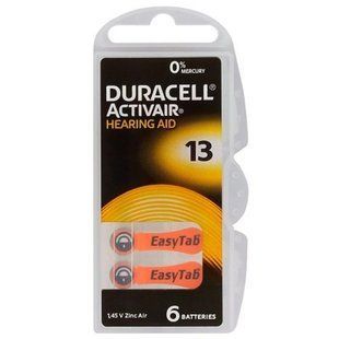 Батарейка Duracell Activair 13 BL 6 шт (для слухових апаратів) 508084 фото