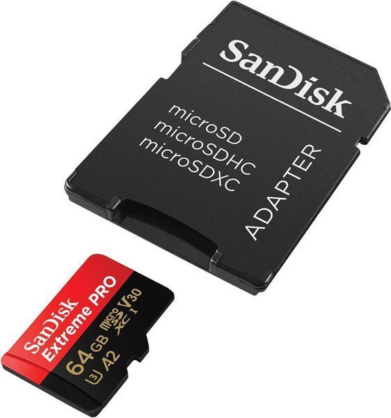 Карта пам`ятi MicroSDXC 64GB UHS-I U3 R200/W90MB/s SanDisk Extreme Pro V30 + SD-адаптер (SDSQXCU-064G-GN6MA) 487328 фото