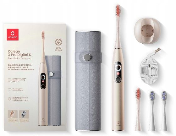 Розумна зубна електрощітка Oclean X Pro Digital Set Electric Toothbrush Champagne Gold (6970810552577) 464644 фото