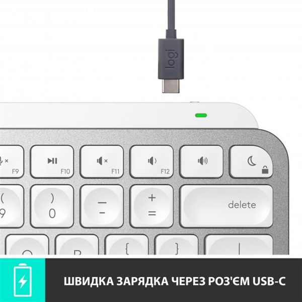 Клавіатура бездротова Logitech MX Keys Mini For Business Pale Gray (920-010609) 454047 фото