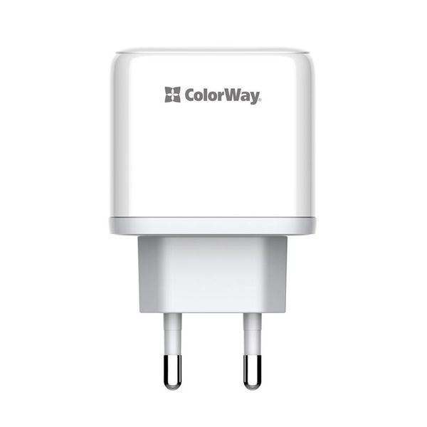 Мережевий зарядний пристрій ColorWay Power Delivery Port PPS USB (Type-C PD + USB QC3.0) (45W) White (CW-CHS042PD-WT) 491450 фото