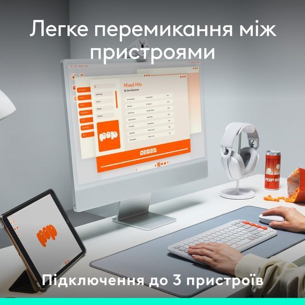 Клавiатура бездротова Logitech Pop Icon Keys Graphite (920-013157) 530296 фото