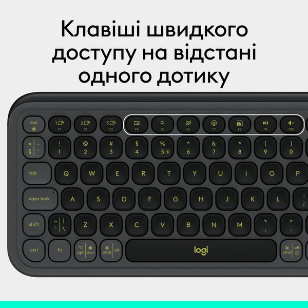 Клавiатура бездротова Logitech Pop Icon Keys Graphite (920-013157) 530296 фото