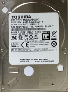 Накопичувач HDD 2.5" SATA 200GB Toshiba 8MB 4200rpm (MQ01AAD020C) 292113 фото