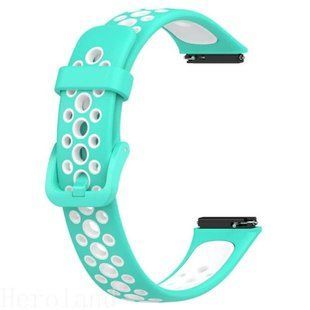 Ремінець BeCover Vents Style для Huawei Band 7/Honor Band 7 Turquoise-White (709444) 482619 фото