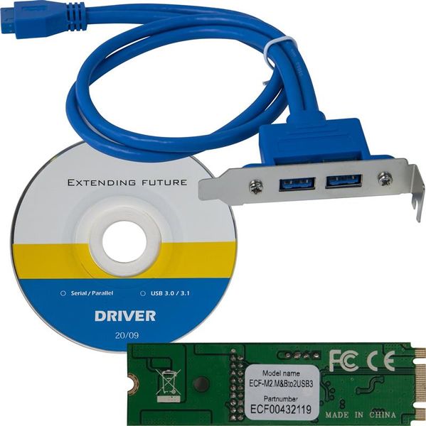 Плата розширення Frime (ECF-M2.M&Bto2USB3) M2-2xUSB3.0, NEC720201 414938 фото