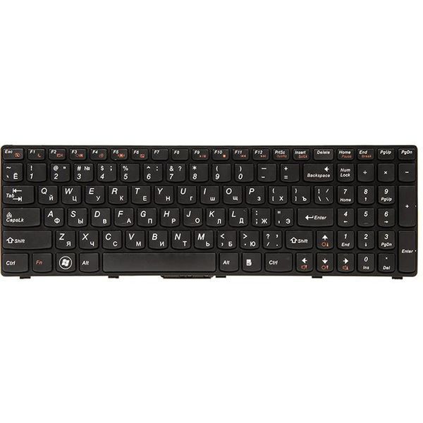 Клавіатура PowerPlant для ноутбука IBM/Lenovo B570, B590, V570 чорний, чорний фрейм (KB311538) 253935 фото
