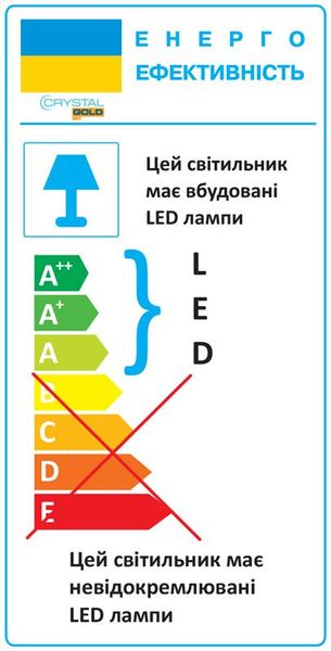 Світильник настінно-стельовий світлодіодний CRYSTAL GOLD 15W KORAL DNL-030 444597 фото