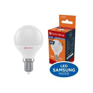 Лампа світлодіодна куля Electrum 6W E14 4000K (A-LB-0749) 444087 фото