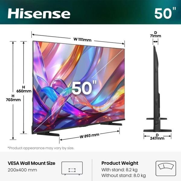 Телевізор Hisense 50E7S 610937 фото