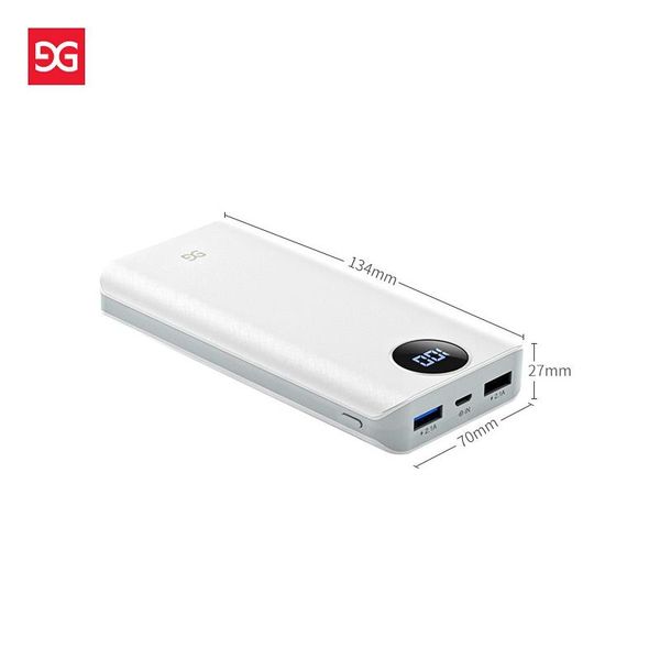 Універсальна мобільна батарея Gusgu Xiamen Mini 80000M 20000 mAh White (GB/T-35590/UA-102807) 441256 фото