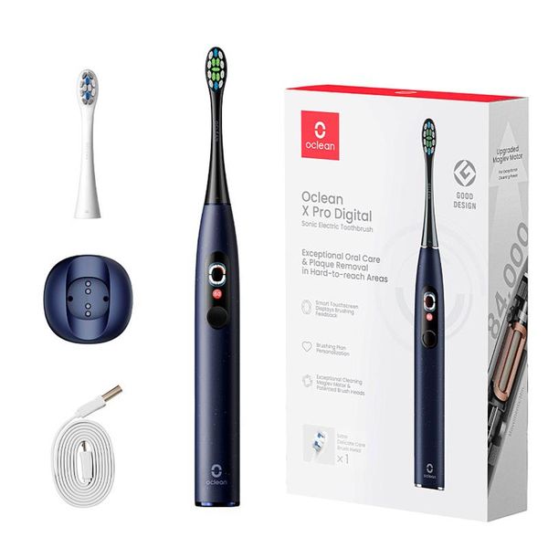 Розумна зубна електрощітка Oclean X Pro Digital Electric Toothbrush Dark Blue (6970810553482) 492436 фото