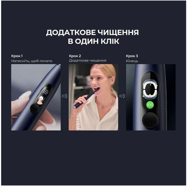 Розумна зубна електрощітка Oclean X Pro Digital Electric Toothbrush Dark Blue (6970810553482) 492436 фото