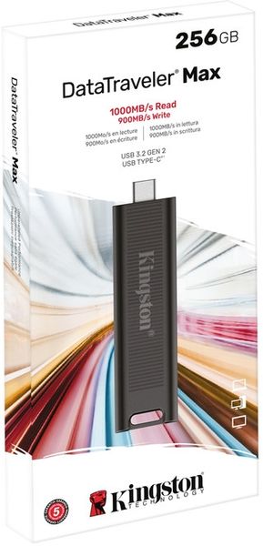 Флеш-накопичувач USB3.2 256GB Type-C Kingston DataTraveler Max Black (DTMAX/256GB) 372444 фото