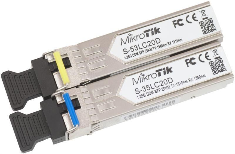 Модуль SFP MikroTik S-3553LC20D пара (1.25G Single Mode, LC, до 20км, підтримує DDM) 107138 фото