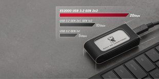 Накопичувач зовнішній SSD Portable 500GB Kingston XS2000 BoC Silver (SXS2000/500GA) 557504 фото