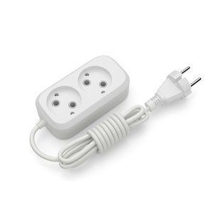 Подовжувач блоковий (ABS) Electrum 2 гнізда 2м C-ES-1782 444529 фото