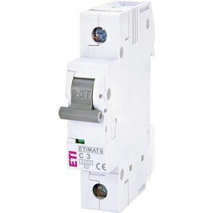 Автоматичний вимикач ETI ETIMAT 6 1p C 3А (6 kA) (2141509) 619233 фото