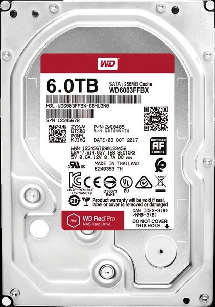 Накопичувач HDD SATA 6.0TB WD Red Pro NAS 7200rpm 256MB (WD6003FFBX) 215584 фото