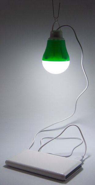 USB-світильник з LED-лампочкою Dengos, шнур ~1м, 5V, 5W, Green (LED-BULB-5V5W-GREEN) 457173 фото