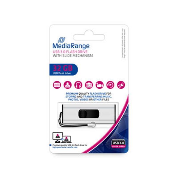 Флеш-накопичувач USB3.0 32GB MediaRange Black/Silver (MR916) 478924 фото