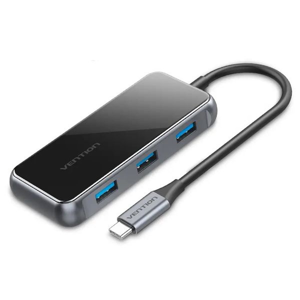 Концентратор Vention 5 в 1 Type-C-HDMI-USB-PD 3USB 3.0 4K 60Hz 87W 0.15m Black (TFBHB) 483241 фото