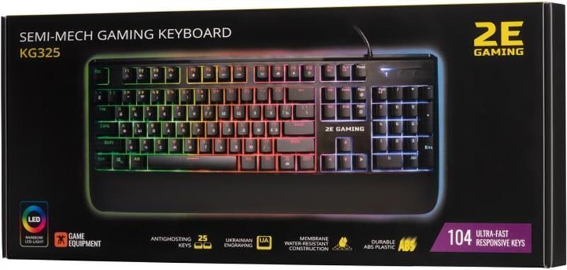 Клавіатура 2E Gaming KG325UB LED Ukr Black (2E-KG325UB) 480496 фото