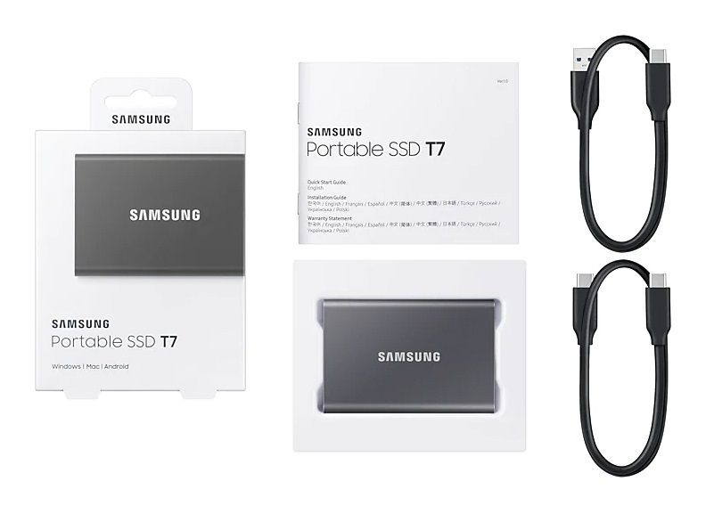 Накопичувач зовнішній SSD 2.5" USB 2.0TB Samsung T7 Titan Gray (MU-PC2T0T/WW) 455730 фото