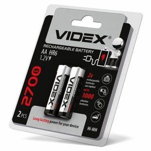 Акумулятор Videx AA/HR06 2700 mAh BL 2шт 526817 фото