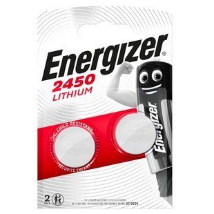 Батарейка Energizer 2450 Lithium, CR2450 BL 2шт 589558 фото