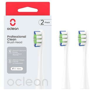 Насадка для зубної електрощітки Oclean P1C1 W02 Professional Clean Brush Head White (2 шт) (6970810553765) 492447 фото