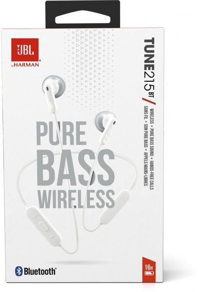 Bluetooth-гарнітура JBL Tune T215BT White (JBLT215BTWHT) 306006 фото