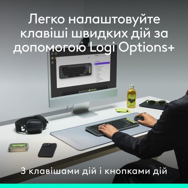 Комплект (клавіатура, миша) бездротовий Logitech Pop Icon Combo Graphite (920-013156) 530337 фото