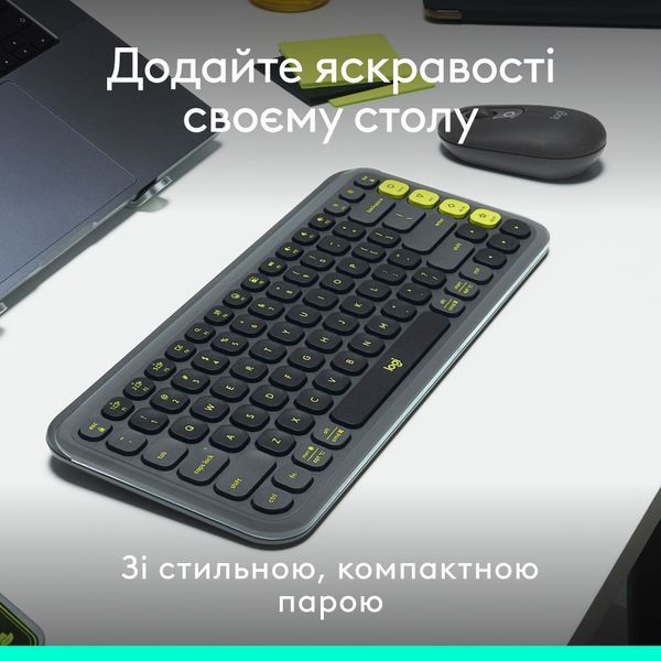 Комплект (клавіатура, миша) бездротовий Logitech Pop Icon Combo Graphite (920-013156) 530337 фото