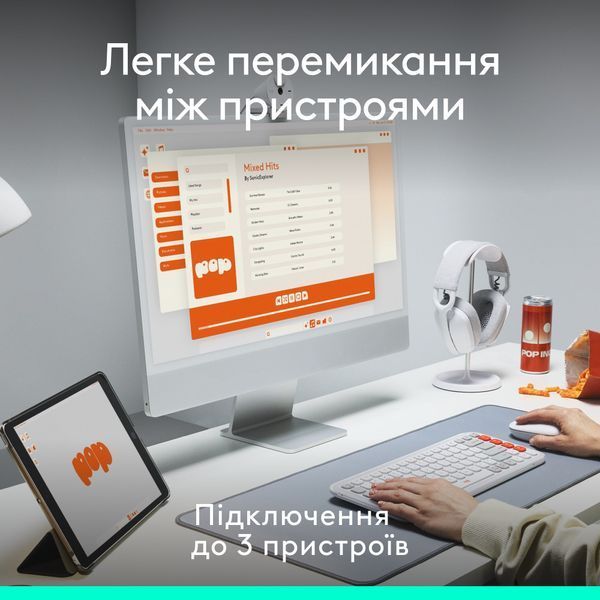 Комплект (клавіатура, миша) бездротовий Logitech Pop Icon Combo Graphite (920-013156) 530337 фото