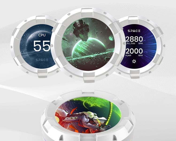 Система водяного охолодження ID-Cooling Space LCD SL240 XE White 514932 фото