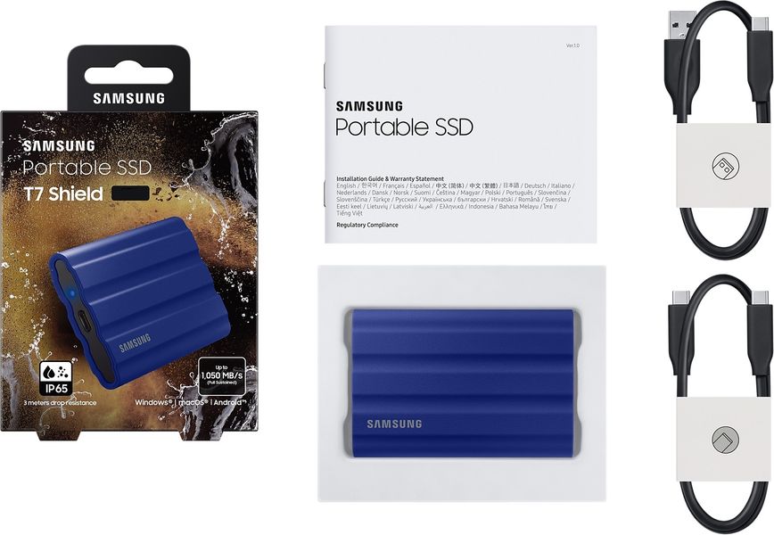 Накопичувач зовнішній SSD 2.5" USB 2.0TB Samsung T7 Shield Blue (MU-PE2T0R/EU) 455740 фото