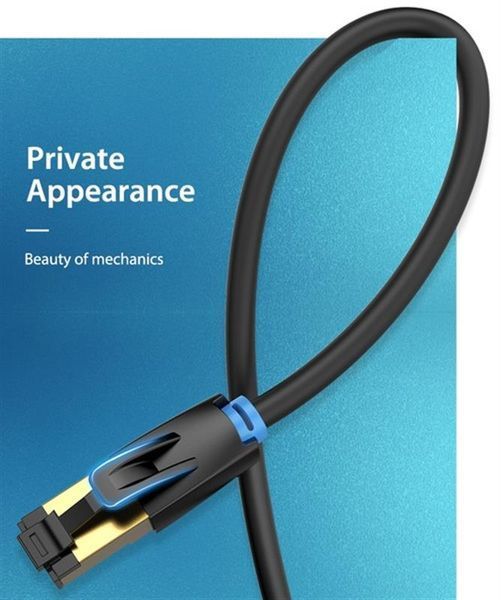 Патч-корд Vention CAT 8 SFTP Ethernet, 1.5 m, Black (IKABG) 345041 фото