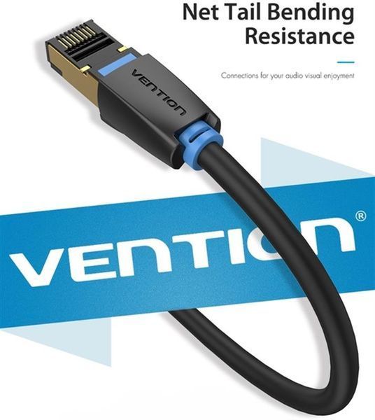Патч-корд Vention CAT 8 SFTP Ethernet, 1.5 m, Black (IKABG) 345041 фото