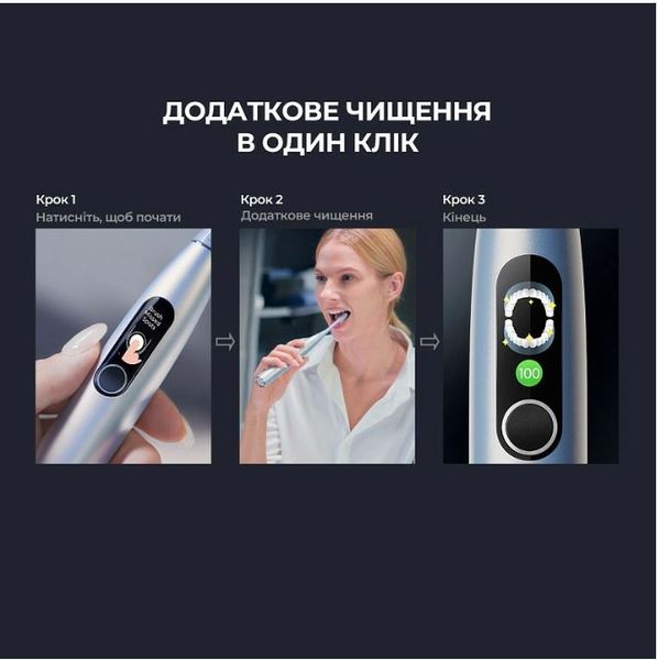 Розумна зубна електрощітка Oclean X Pro Digital Electric Toothbrush Glamour Silver (6970810552560) 446242 фото