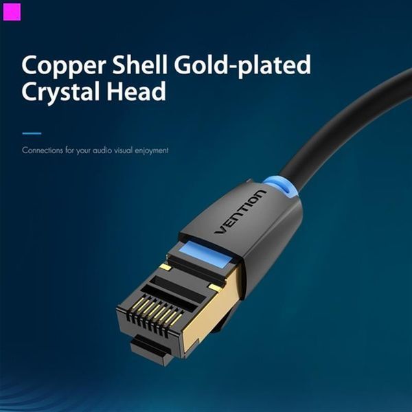 Патч-корд Vention CAT 8 SFTP Ethernet, 1.5 m, Black (IKABG) 345041 фото