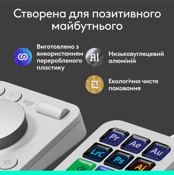 Консоль Logitech MX Creative Console Pale Grey (920-012932) 588402 фото