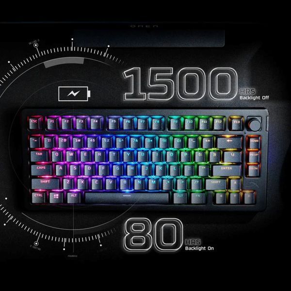 Клавіатура бездротова HyperX Alloy Rise 75 Red RGB UA Black (91Y91AA) 543573 фото