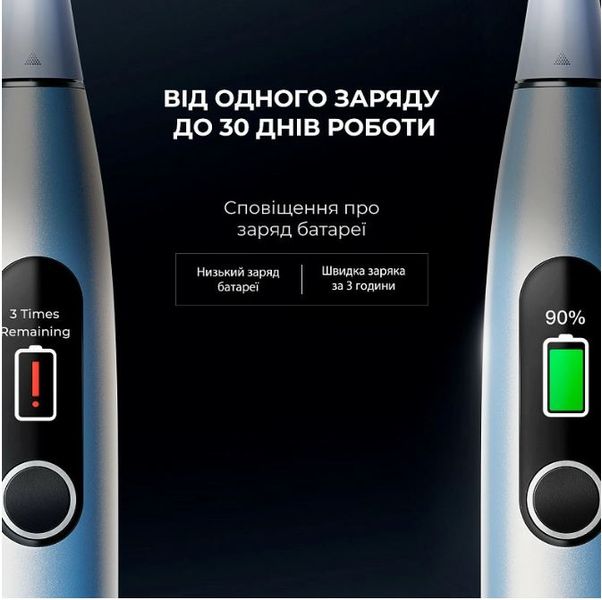 Розумна зубна електрощітка Oclean X Pro Digital Electric Toothbrush Glamour Silver (6970810552560) 446242 фото