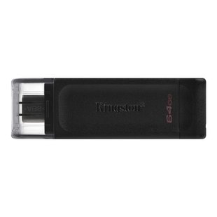 Флеш-накопичувач USB3.2 64GB Type-C Kingston DataTraveler 70 Black (DT70/64GB) 306907 фото