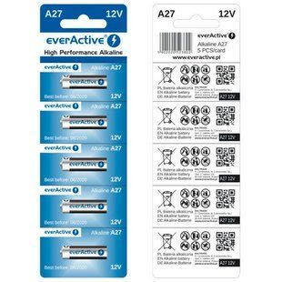 Батарейка everActive A27 BL 5шт 257452 фото