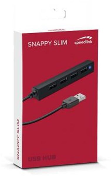 Концентратор USB2.0 SpeedLink Snappy Slim Black (SL-140000-BK) 4хUSB2.0 246779 фото