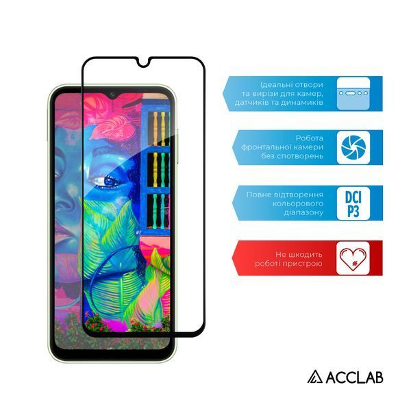 Захисне скло ACCLAB Full Glue для Samsung Galaxy A14 SM-A145 Black (1283126559747) 541414 фото