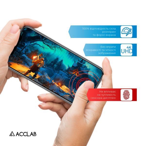 Захисне скло ACCLAB Full Glue для Samsung Galaxy A14 SM-A145 Black (1283126559747) 541414 фото